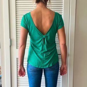 AERIE vibrant green tunic with open back